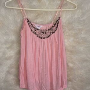 Pink Sequined Tank Top